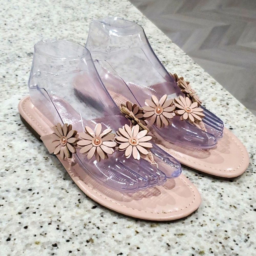 Kate Park Women’s Dusty Rose, Floral Flats, Size 8, Nwot